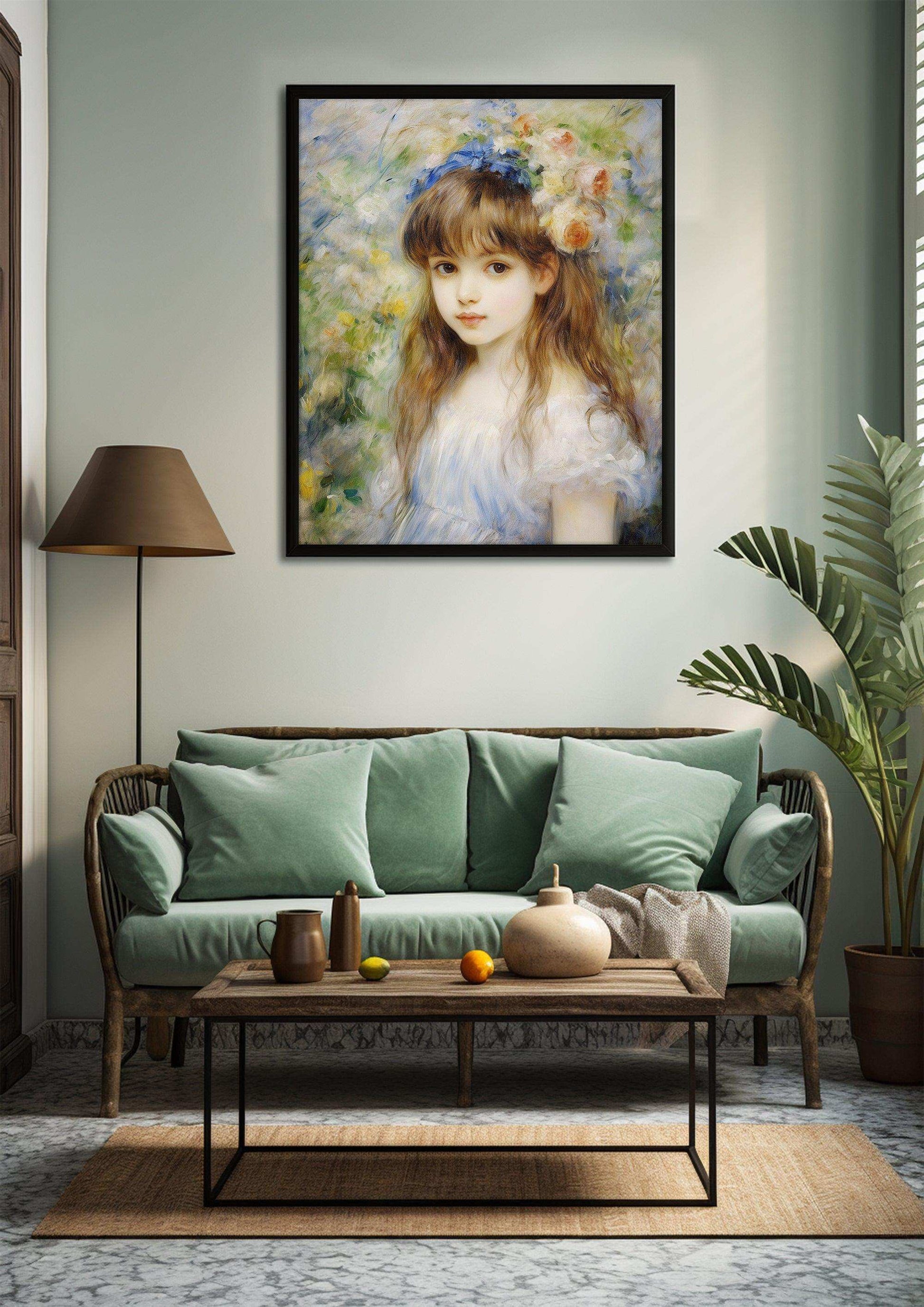 Impressionist Girl - Colorful Canvas Art for a Captivating Home Ambiance，Printable Art，Canvas Framed