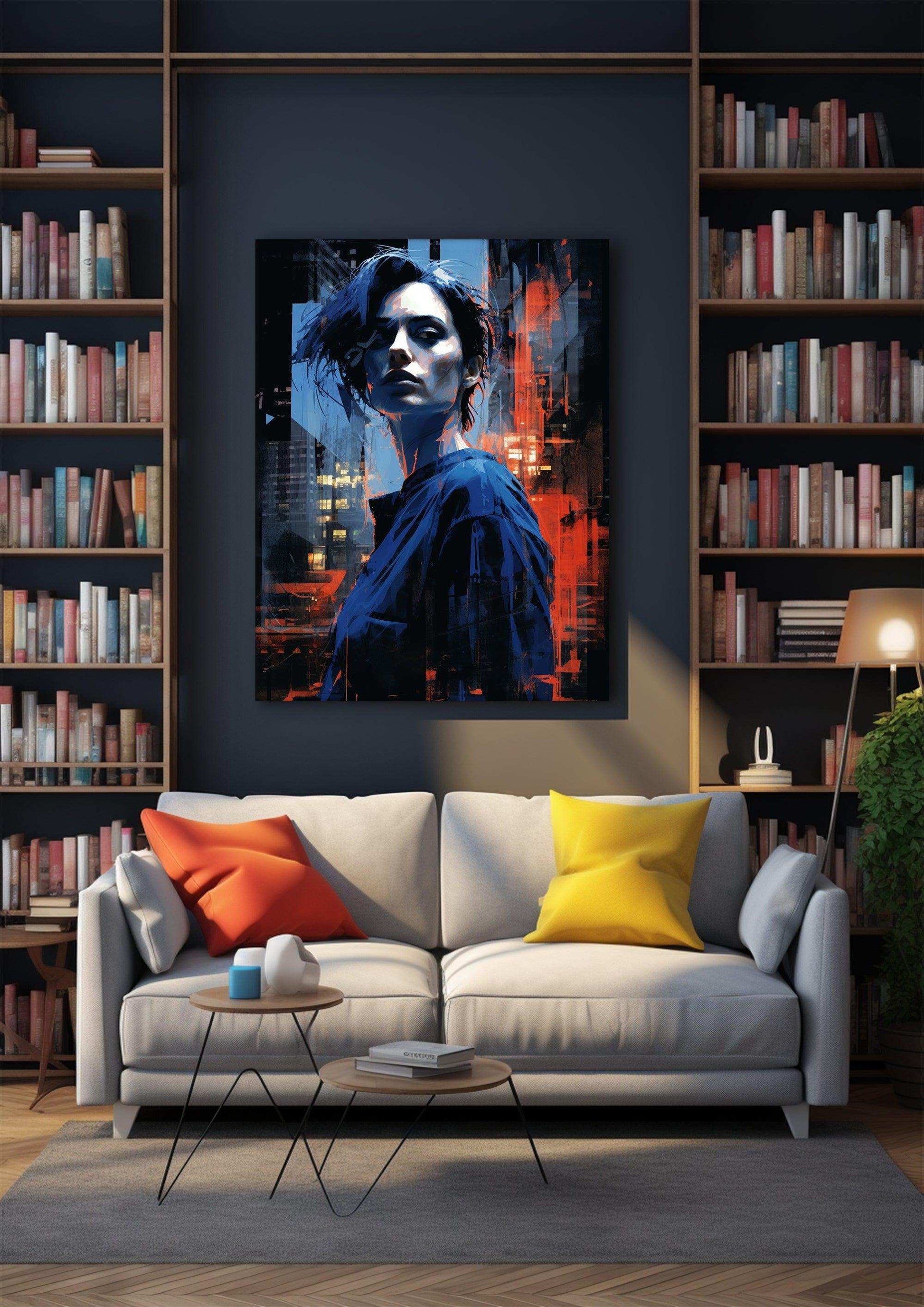 Abstract portrait，Abstract poster，Simple modern，Hand Painted ，Colorful Decorative ，Canvas Artwork，Moody Wall Decor，Cotton Gloss Canvas Living Room Decor，High-Quality Waterproof Decorative， Wood framed canvas prints