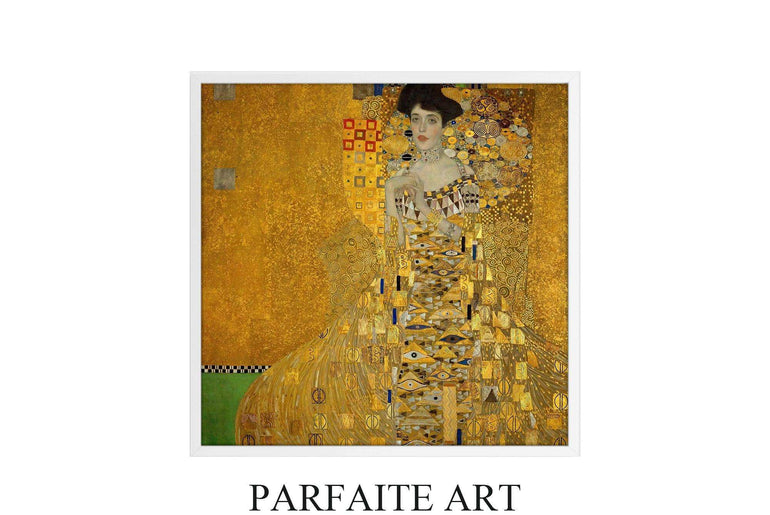 Portrait Art Nouveau, Klimt, Print Giclée Techniques #95 White