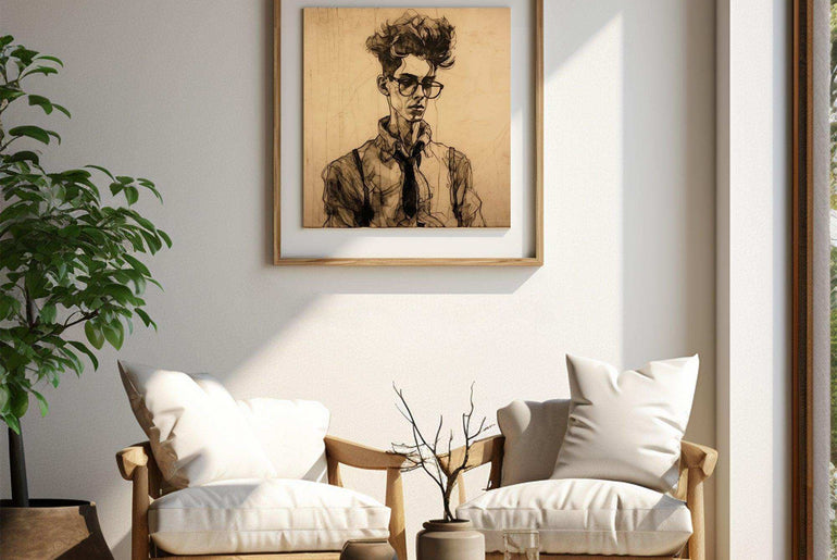 Expressionist Sketch of a Man - Vintage-Inspired Printable Wall Art-Digital Download