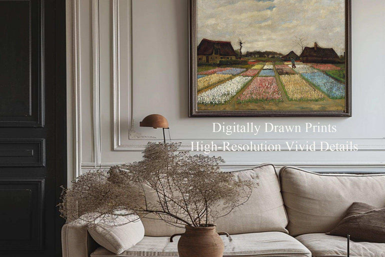 Van Gogh Inspired Giclée Vintage Wall Art ， Impressionist Farmhouse Fields & Art Deco Canvas Prints #66