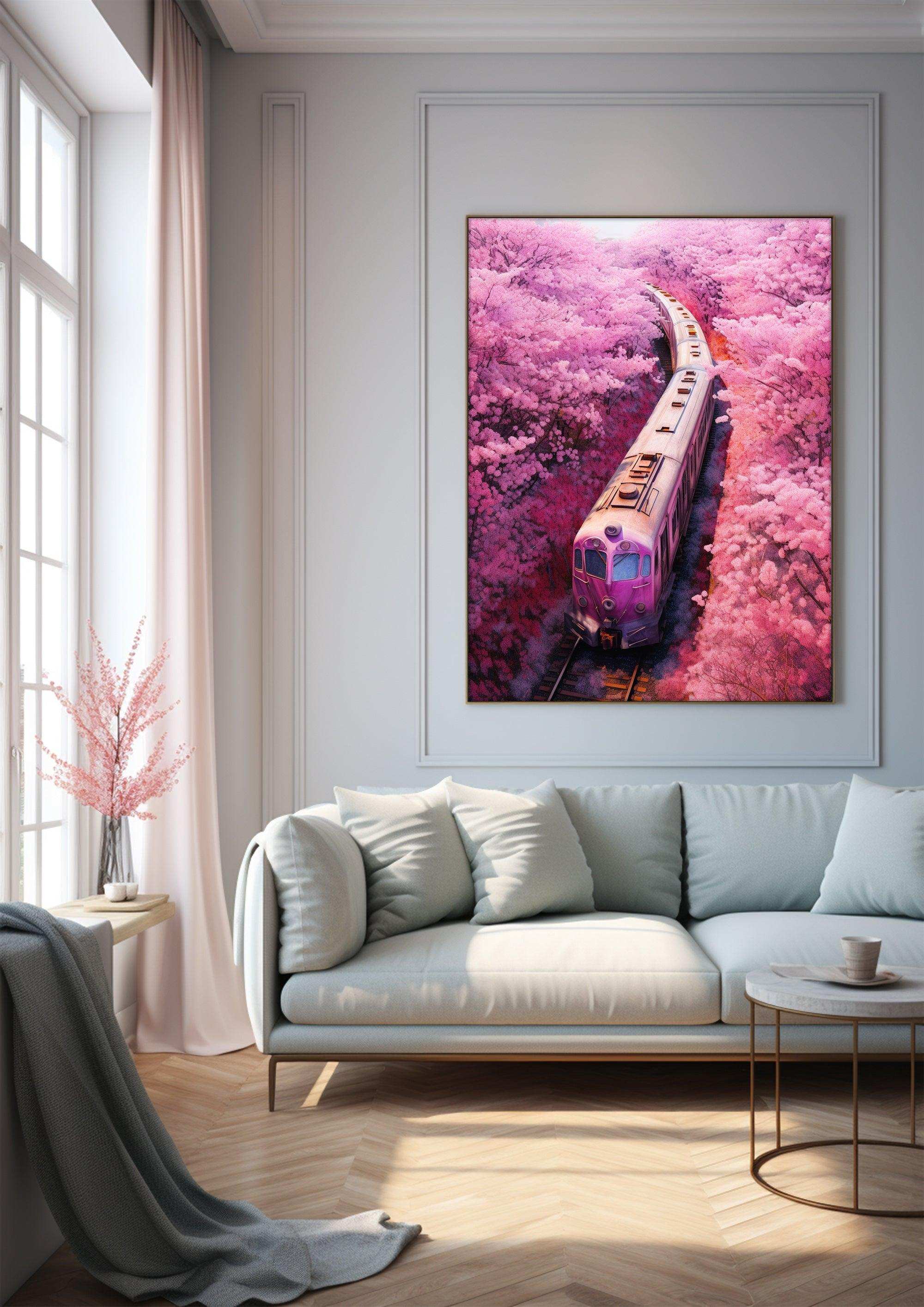 Romantic Train illustration|Wall Art Decor|Wall Art Print |Wall Decorative Arts|Gifts for children，bedroom livingroom,kidsroom|PRINTABLE Art |Digital Download