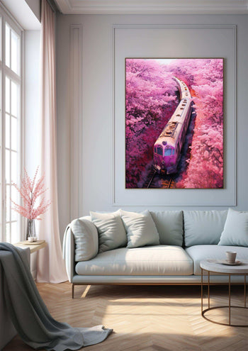 Romantic Train illustration|Wall Art Decor|Wall Art Print |Wall Decorative Arts|Gifts for children，bedroom livingroom,kidsroom|PRINTABLE Art |Digital Download