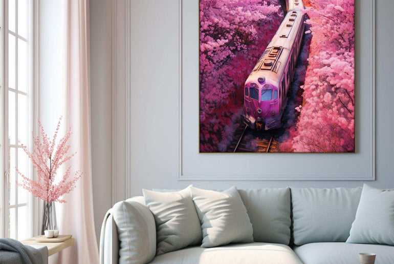 Romantic Train illustration|Wall Art Decor|Wall Art Print |Wall Decorative Arts|Gifts for children，bedroom livingroom,kidsroom|PRINTABLE Art |Digital Download