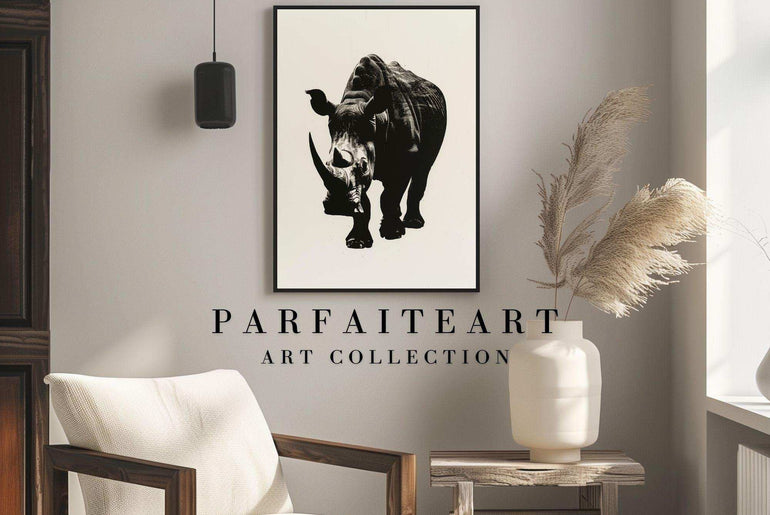 Rhinoceros Ink Art Painting,Wall Art Prints,Poster,Digital Download Files P36