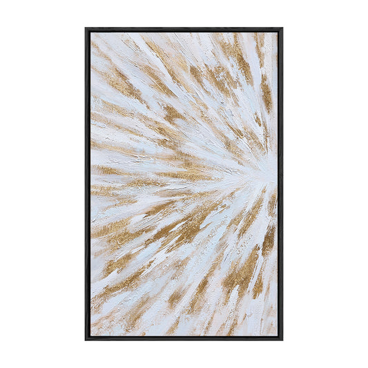 Golden Rays on Ivory Canvas I