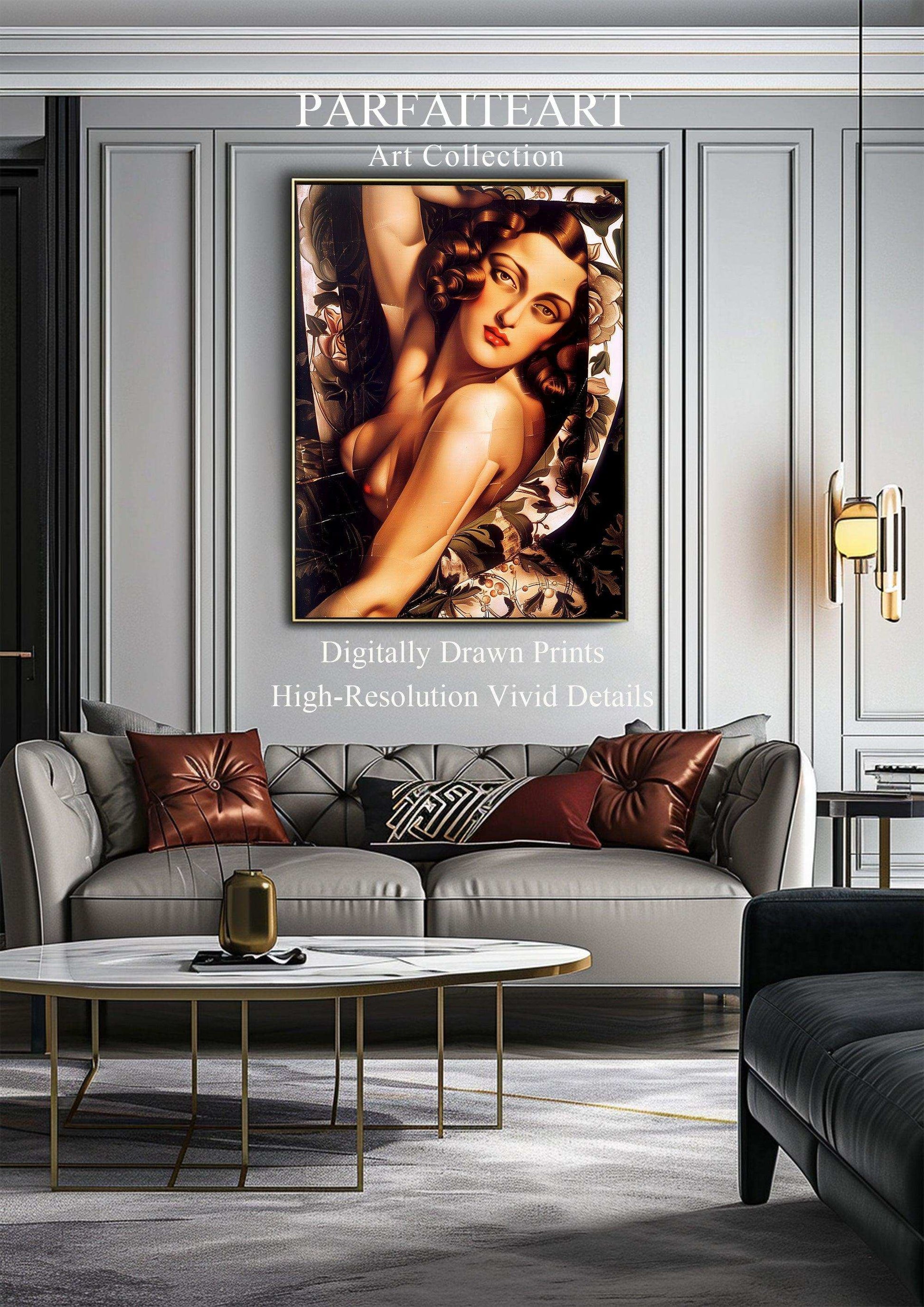 Art Deco,Woman Portrait, Framed Fine Art Paper Prints,Giclée technique #40