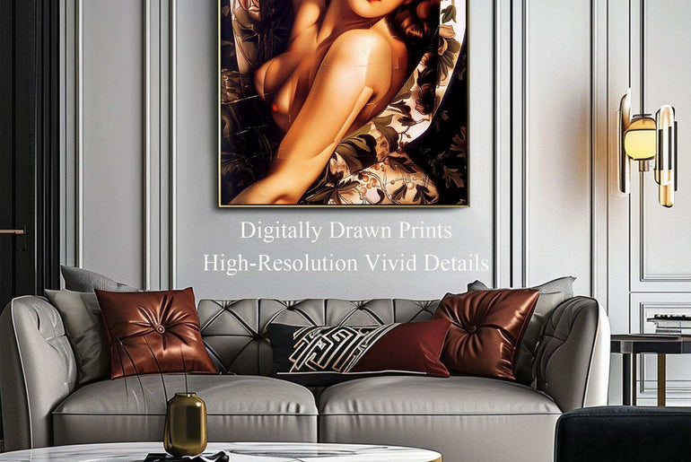 Art Deco,Woman Portrait, Framed Fine Art Paper Prints,Giclée technique #40