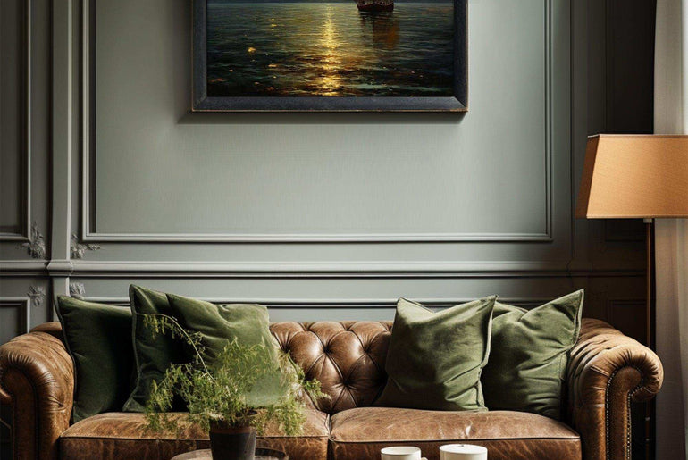 Harbor Sunset Landscape| Vintage Wall Art Decor|Decorative painting| Wall Art Canvas Print |Living Room, Dining Room|PRINTABLE Art |Digital Download