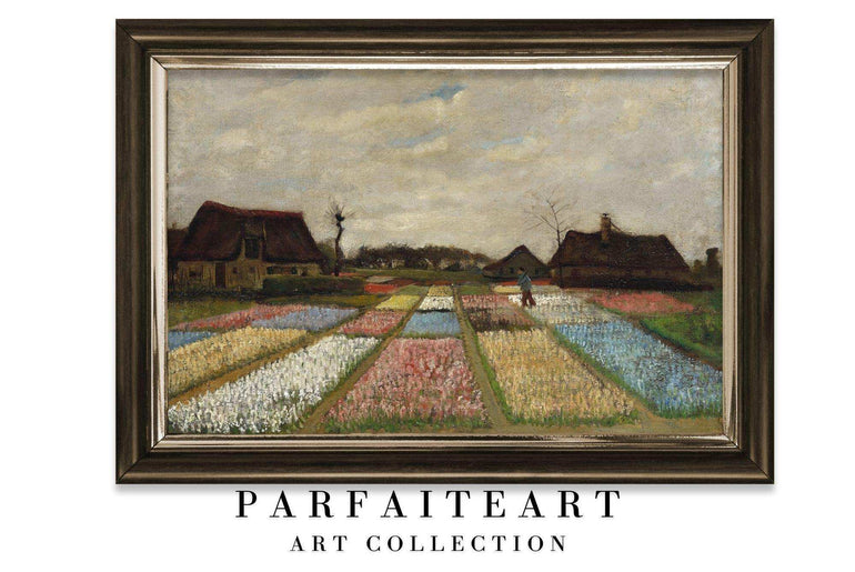 Van Gogh Inspired Giclée Vintage Wall Art ， Impressionist Farmhouse Fields & Art Deco Canvas Prints #66