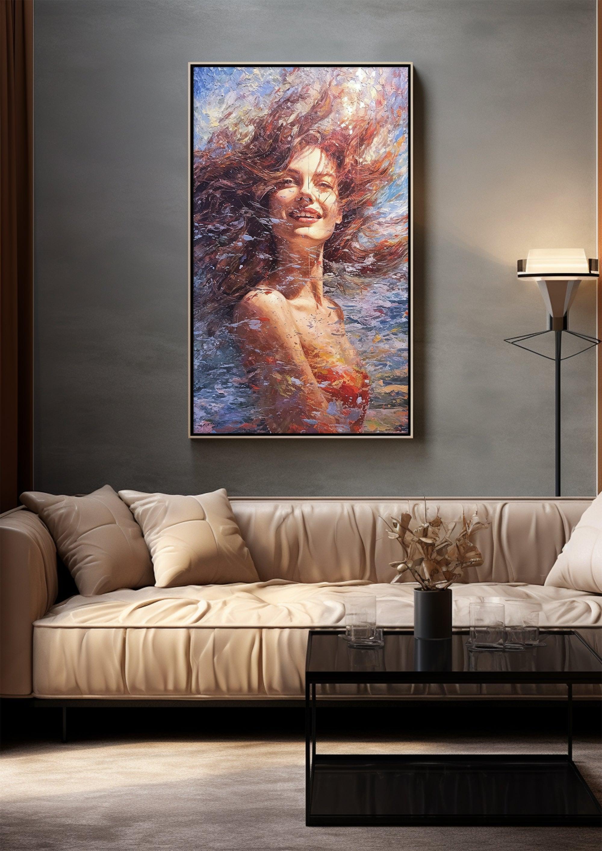 Impressionist Woman - Lively Canvas Art for Sophisticated Interiors，Framed Modern Art Print