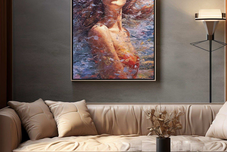 Impressionist Woman - Lively Canvas Art for Sophisticated Interiors，Framed Modern Art Print