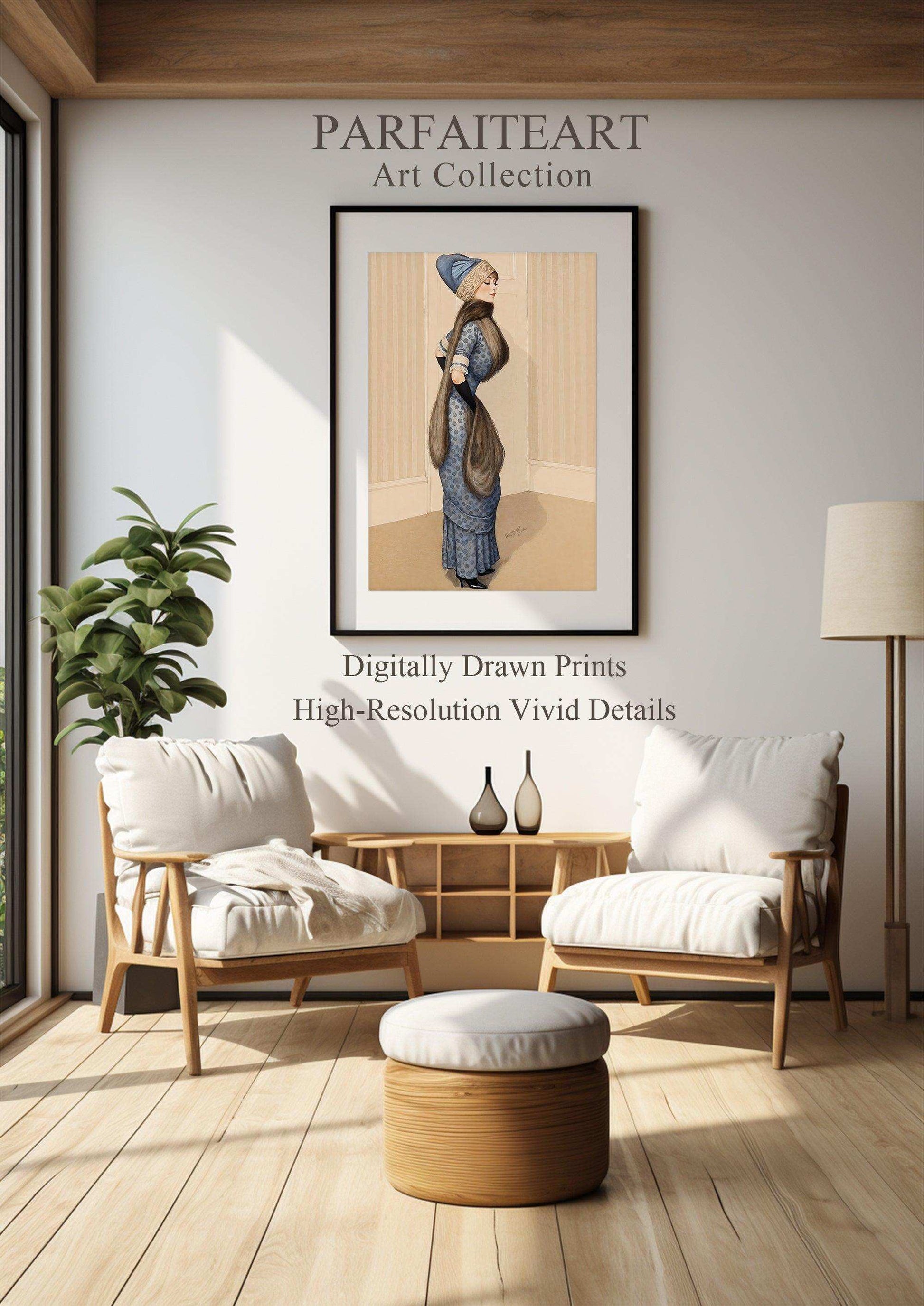 Art Deco,Moody Wall Decor,Lady’s Portrait,Giclée Printing Techniques #37