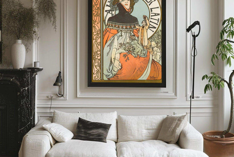 Framed fine art prints,Vintage Wall Art Print ,Moody Wall Decor,Large art prints for walls,Mucha artwork,High-Quality Professional Giclee technique