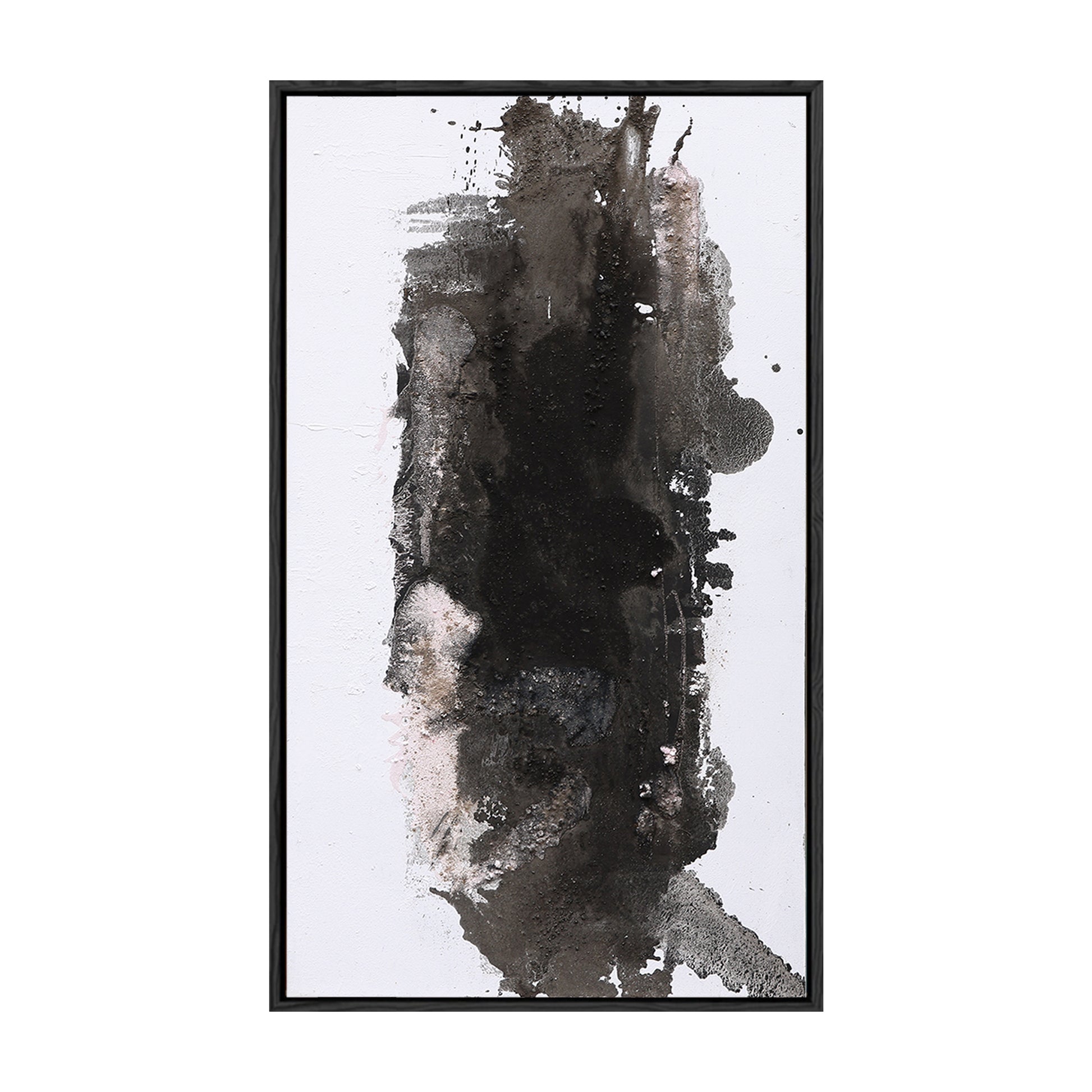 Silent Force,Black and White Modern Abstract Art, Hotel Art