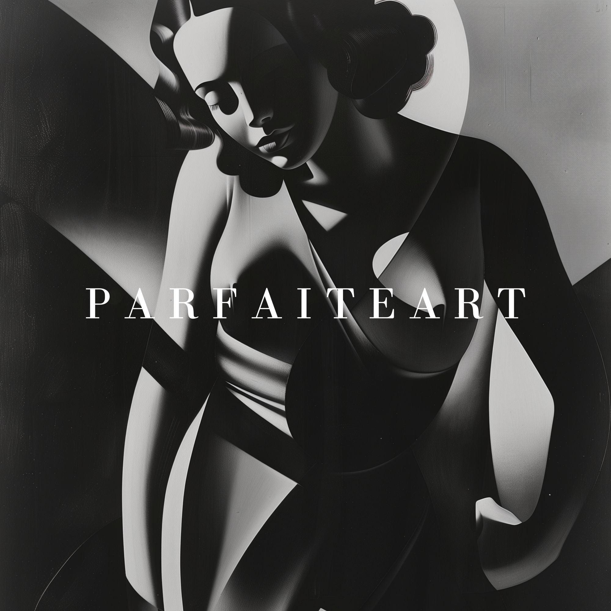 Art Deco,Woman Portrait, Framed Fine Art Paper Prints,Giclée technique #41 - ParfaiteArt
