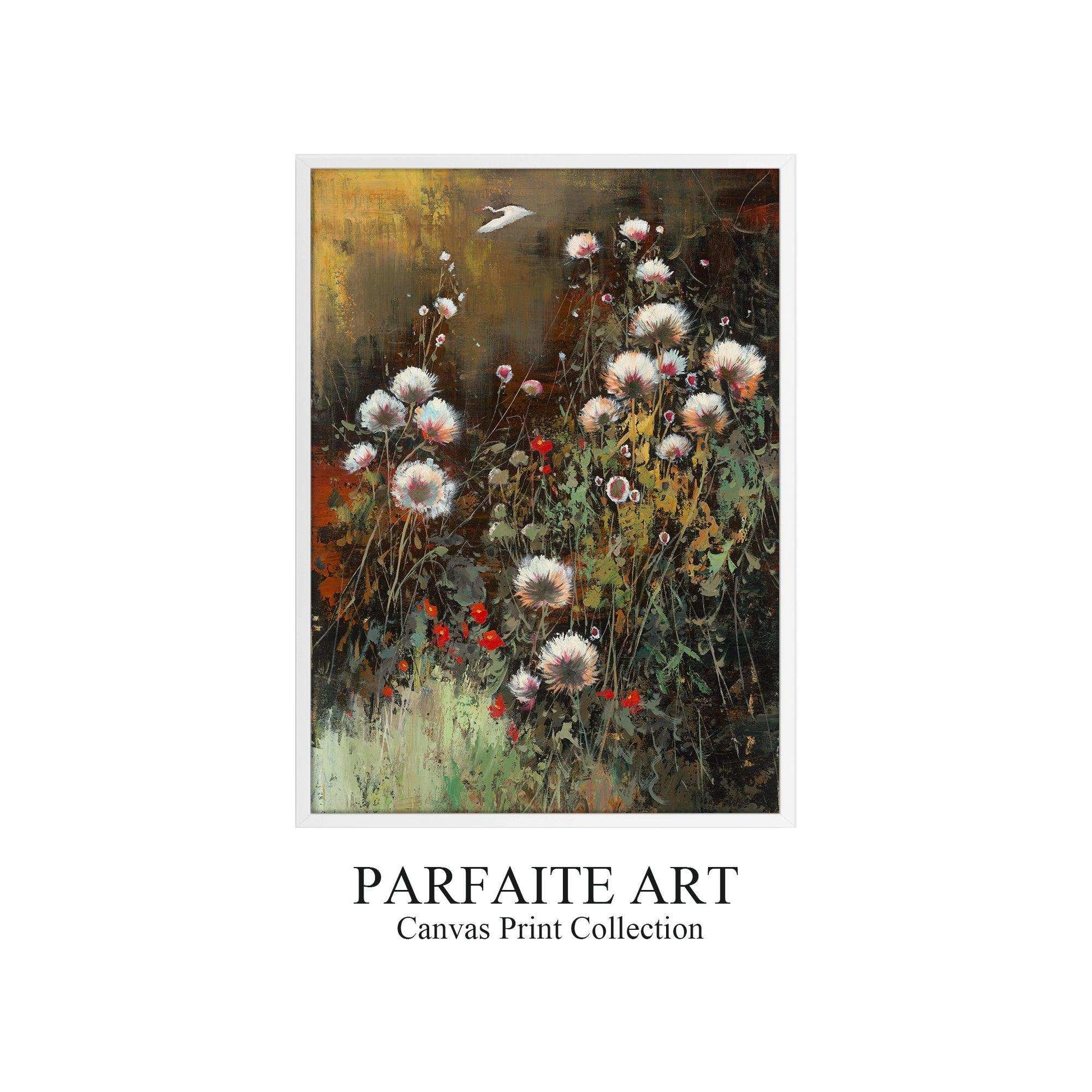 Art Deco Abstract Flowers:Giclée Prints,Framed Canvas Printable #112 - ParfaiteArt