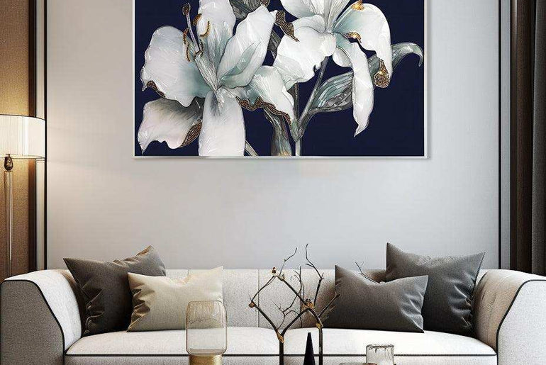 Enamel Art Decorative Painting,Handmade，Wall Art, Modern Style， Decorative painting Scandinavian floral enamel Dining room，Living room