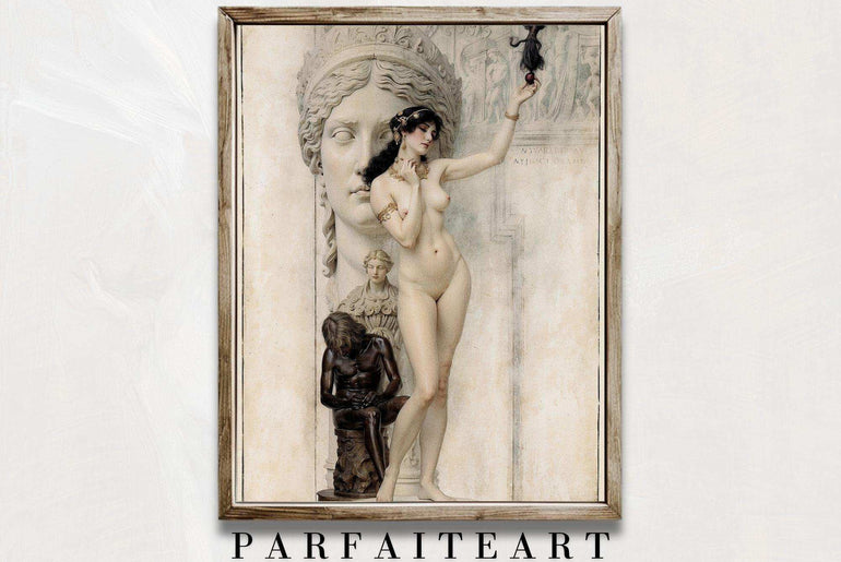 Art Nouveau Portraits, Lady's Nude on Printable Canvas,Giclée Printing #92