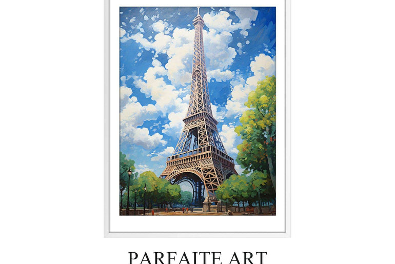 Eiffel Tower,Framed Fine Art Paper Prints，Wall art Prints for Your Home and Office Décor Needs，Vintage Wall Art Print ，Moody Wall Decor，Nature Prints Wall Art， Home Art Decor，High-Quality professional Giclee technique #13 white Frame