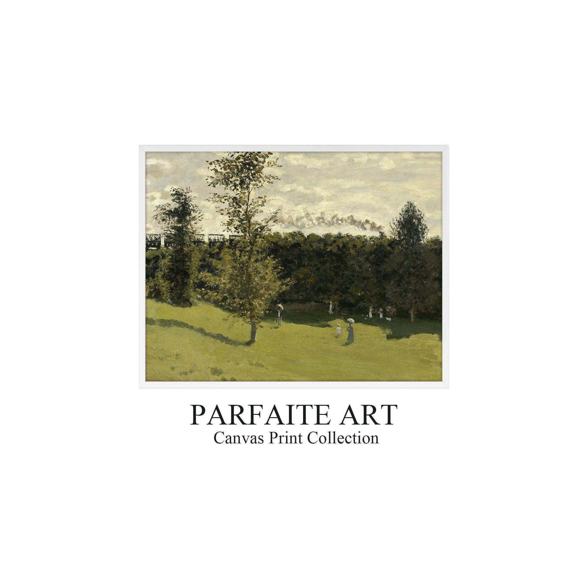 Monet's Artwork: Exquisite Impressionist Landscape Giclée Prints - Art Deco-Infused Vintage Canvas Print #78 White