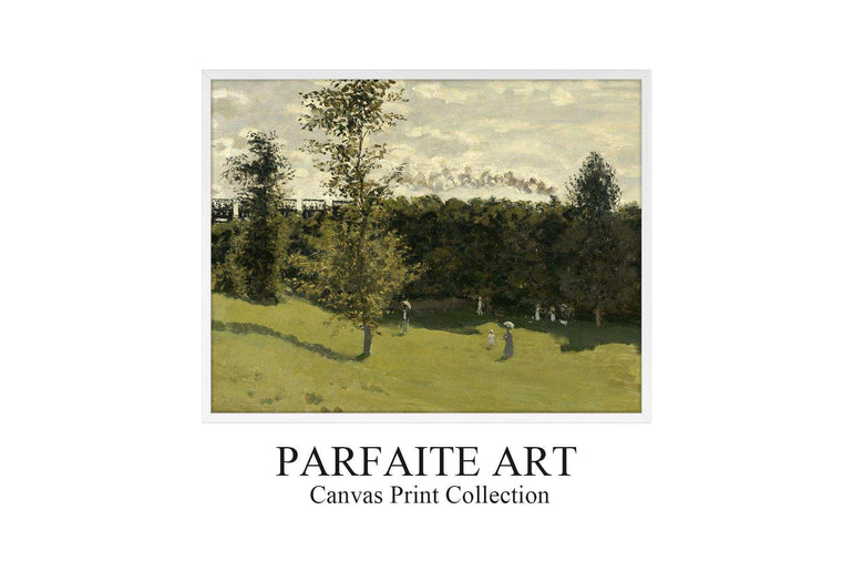 Monet's Artwork: Exquisite Impressionist Landscape Giclée Prints - Art Deco-Infused Vintage Canvas Print #78 White