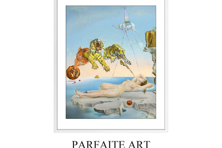 Salvador Dalí Artwork on Framed Fine Art Paper #P1 white Frame