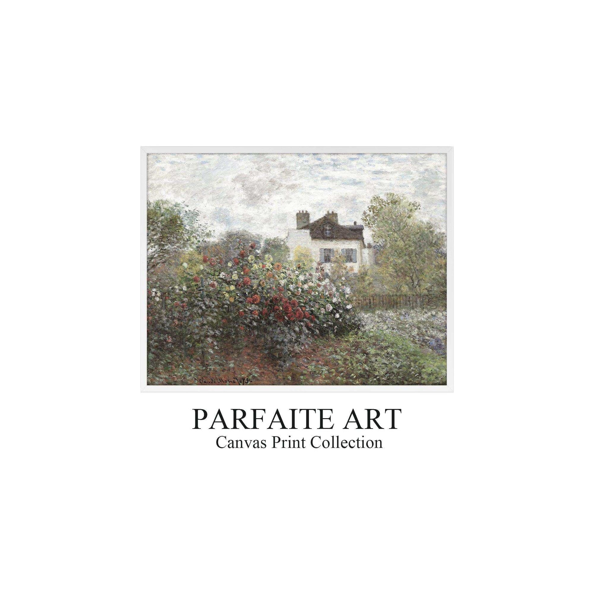 Monet's Artwork: Exquisite Impressionist Landscape Giclée Prints - Art Deco-Infused Vintage Canvas Print #76 White