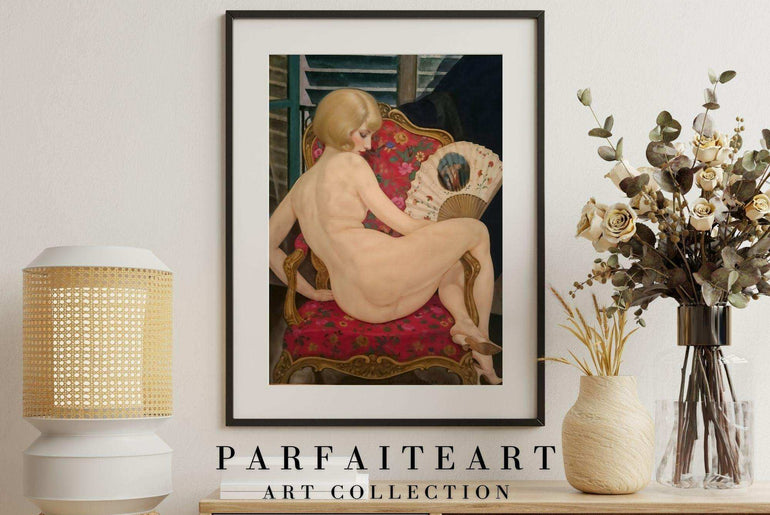 Wall Art , Art Deco Nude Woman Prints,Living Room, Giclée Print #105