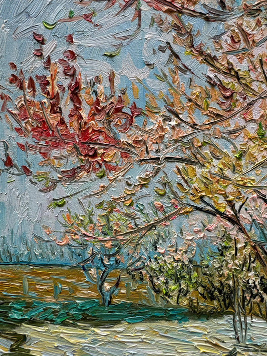 The Pink Peach Tree (1888) - Vincent van Gogh Handmade Painted