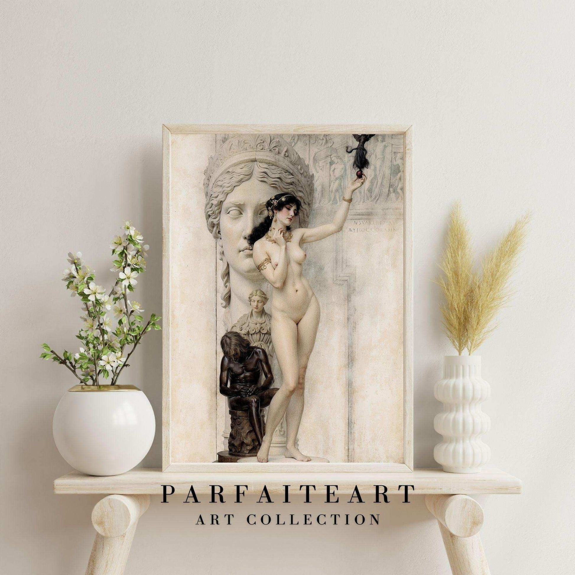 Art Nouveau Portraits, Lady's Nude on Printable Canvas,Giclée Printing #92