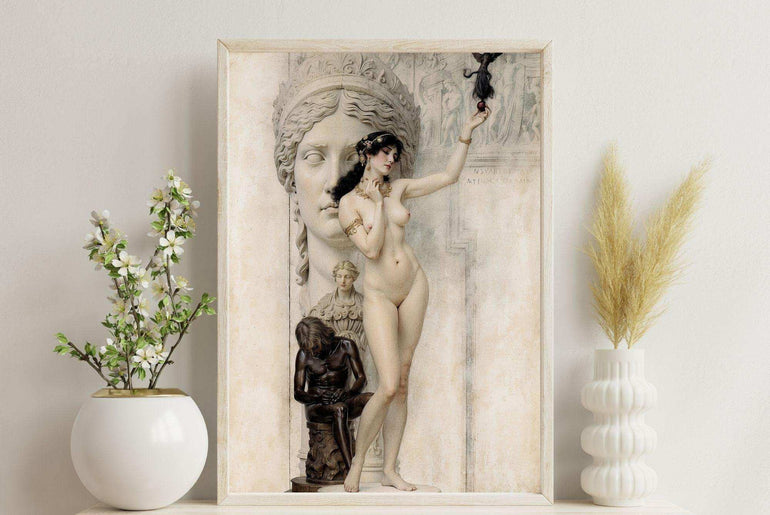 Art Nouveau Portraits, Lady's Nude on Printable Canvas,Giclée Printing #92