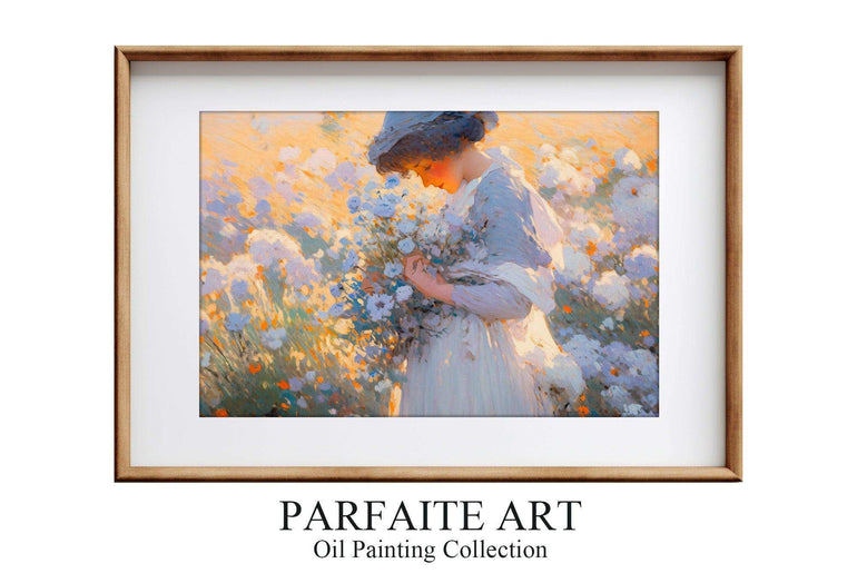 Impressionist Elegance: Timeless Woman Portrait - Vintage Wall Art Canvas for Home & Dining Decor，Digital Download file