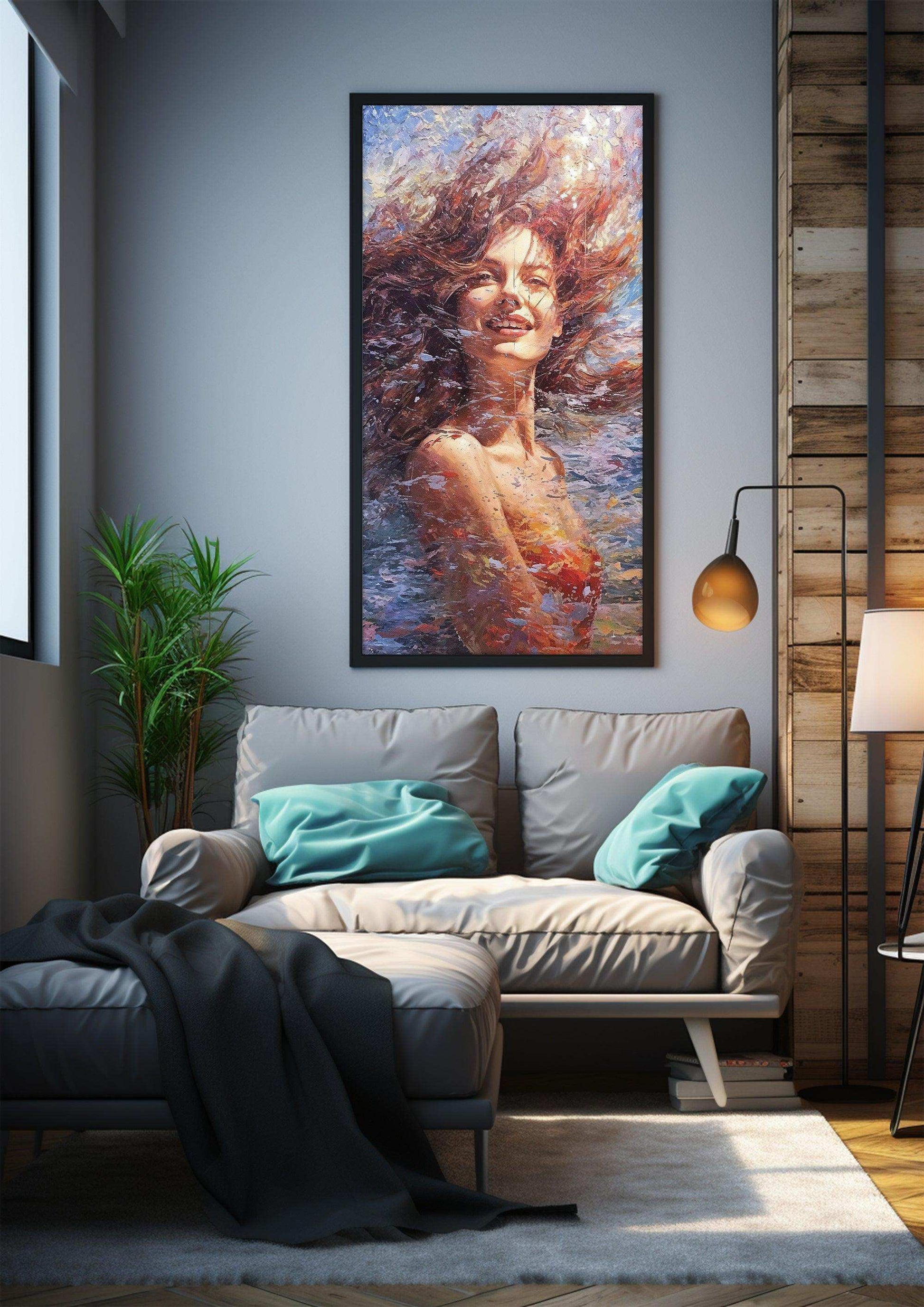 Impressionist Woman - Lively Canvas Art for Sophisticated Interiors，Framed Modern Art Print