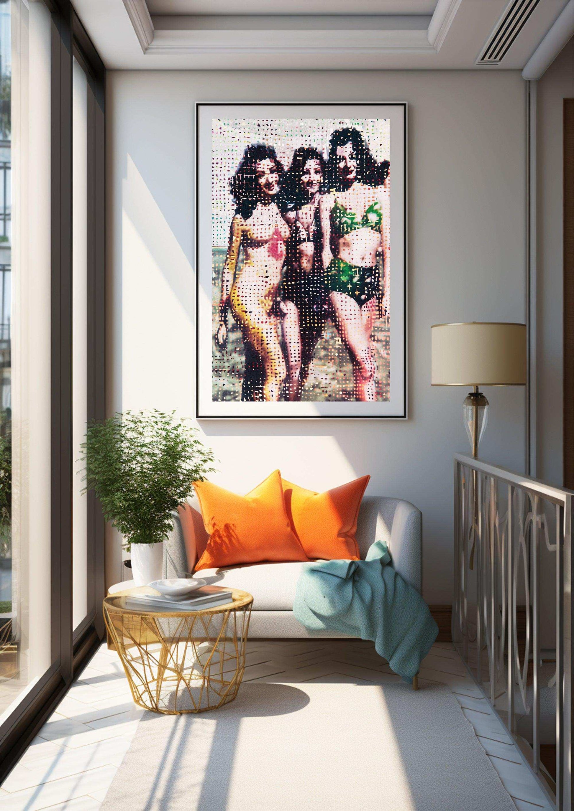 Moody Wall Art Decor, Bikini Babes, Giclee Prints For Living Room #38