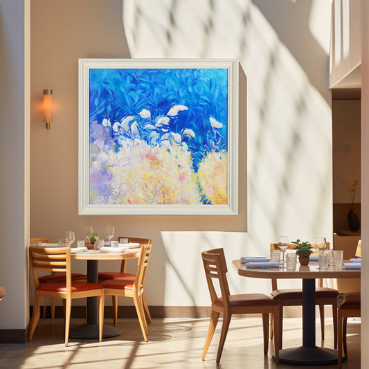 Azure Reverie Among Blooms