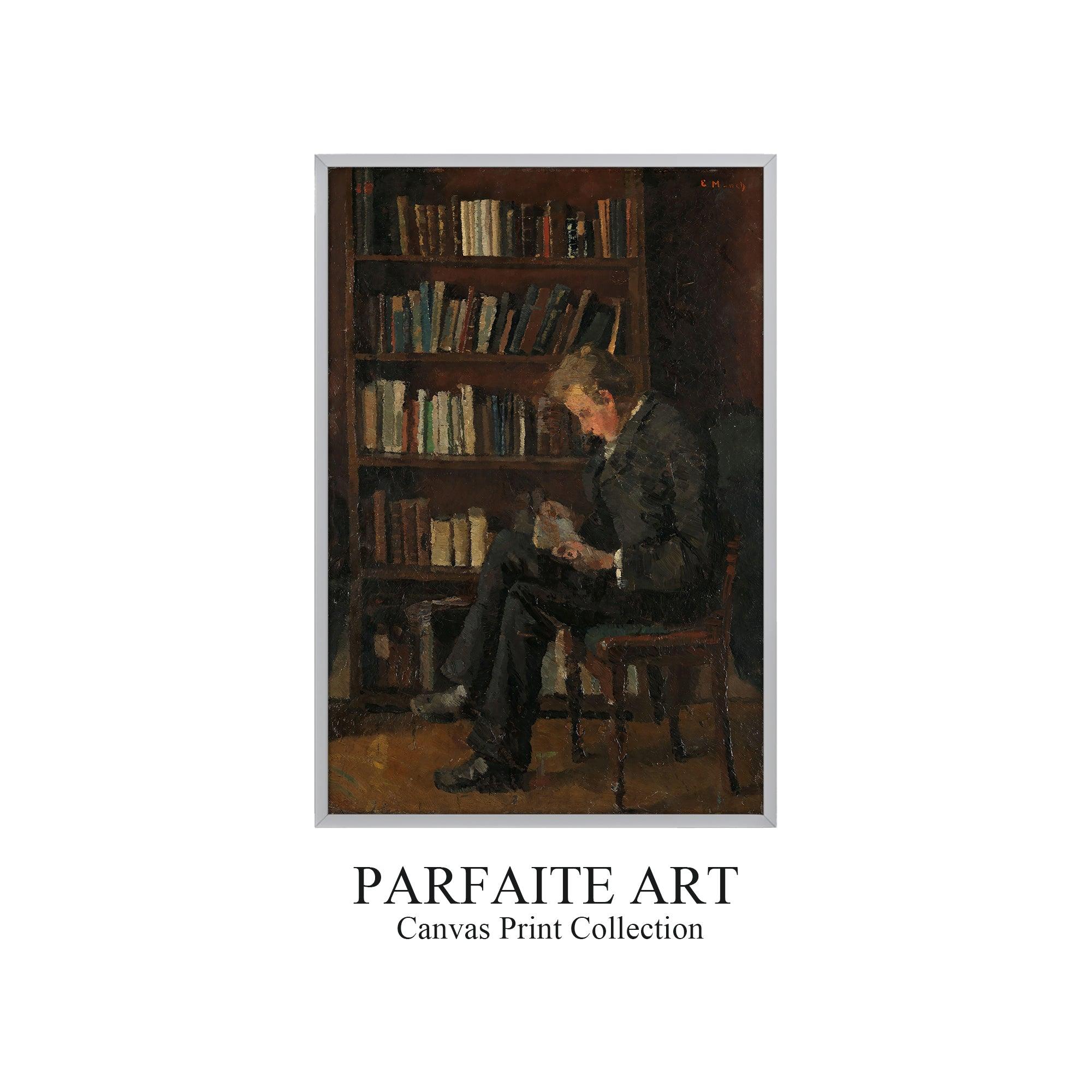 Expressionism Oil Paintings on Printable Canvas - Portrait of a Man Reading - Vintage Wall Art Prints-Giclée Art Deco Prints #85