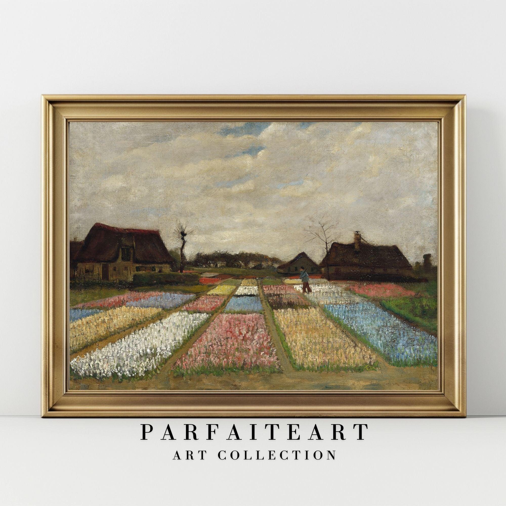 Van Gogh Inspired Giclée Vintage Wall Art ， Impressionist Farmhouse Fields & Art Deco Canvas Prints #66