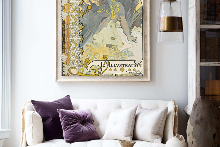 Framed fine art prints,Vintage Wall Art Print,Moody Wall Decor,Large art prints for walls,Mucha artwork,High-Quality Professional Giclee technique