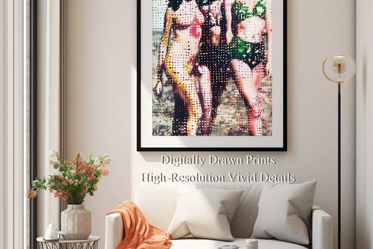 Moody Wall Art Decor, Bikini Babes, Giclee Prints For Living Room #38