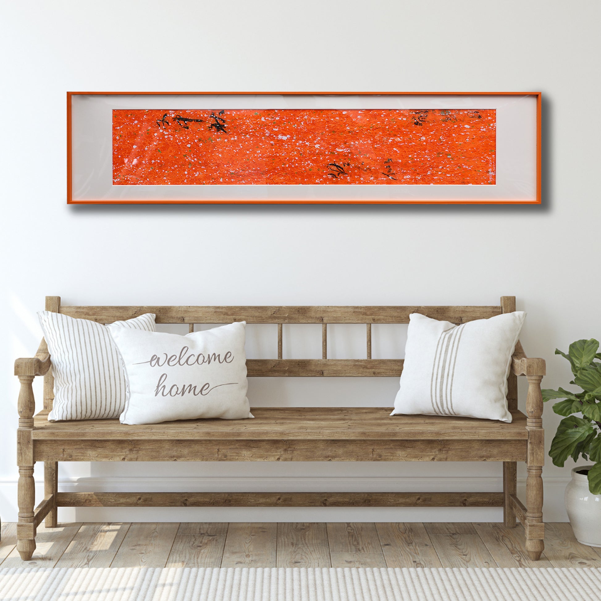 Fiery Reverie on Vermilion Canvas