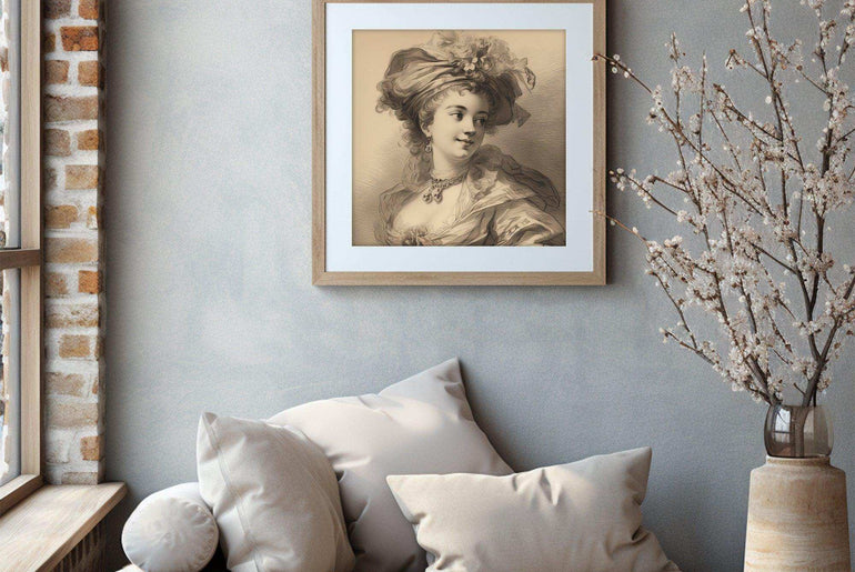 Classical Woman Portrait | Vintage Wall Art | Look ahead with deep emotion |Sketch etching printing |Moody Wall Decor |Home Decor Aesthetics|PRINTABLE Art |Digital Download