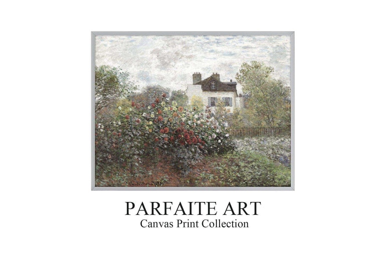 Monet's Artwork: Exquisite Impressionist Landscape Giclée Prints - Art Deco-Infused Vintage Canvas Print #76 Gray