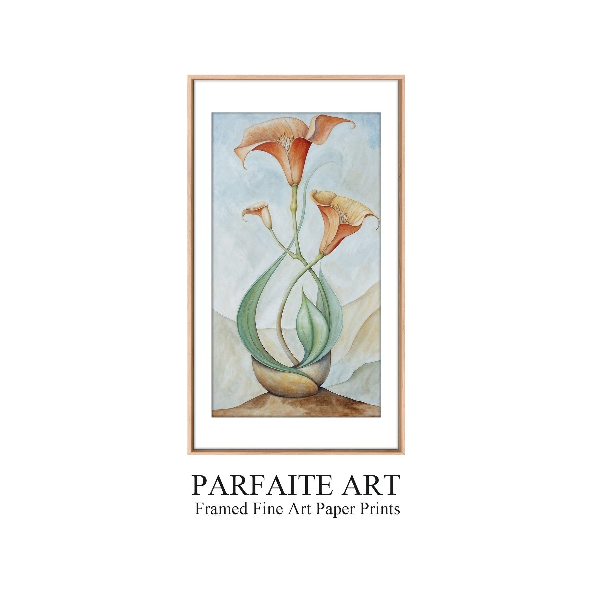Art Deco,Inspired Botanical ,Giclée Art Prints,Framed Prints #40 Oak Framed