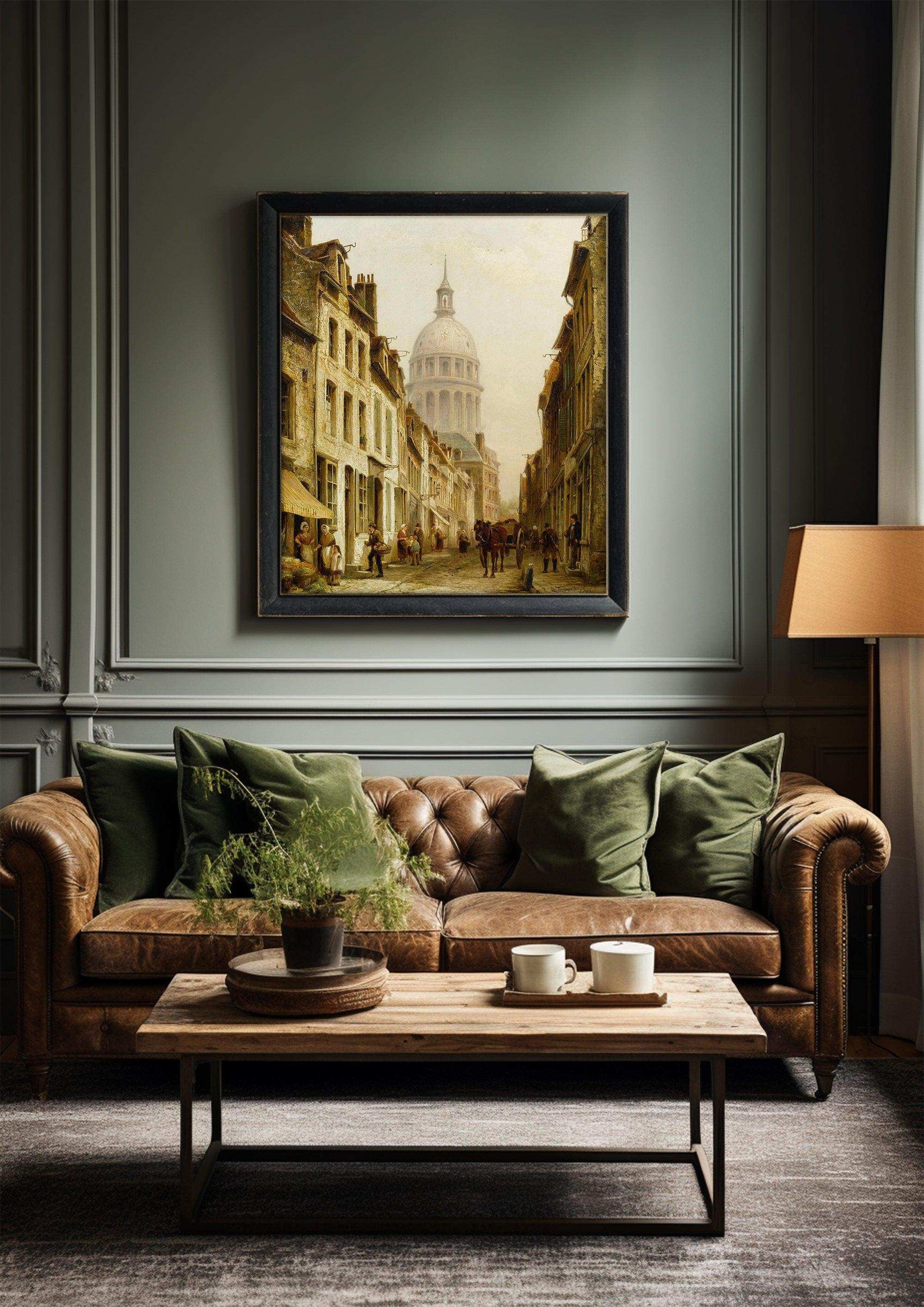 Architectural,Landscape Decorative Painting,Vintage Canvas Painting Prints,World Famous Paintings Series，Moody Wall Decor，High-Quality Waterproof Decorative Canvas Art,Hotel Aisle Living Room Home Decor Art,Giclée Printing Technique