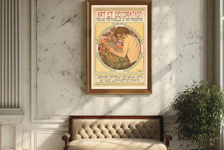 Framed fine art prints,Vintage Wall Art Print,Moody Wall Decor,Large art prints for walls,Mucha artwork,High-Quality Professional Giclee technique