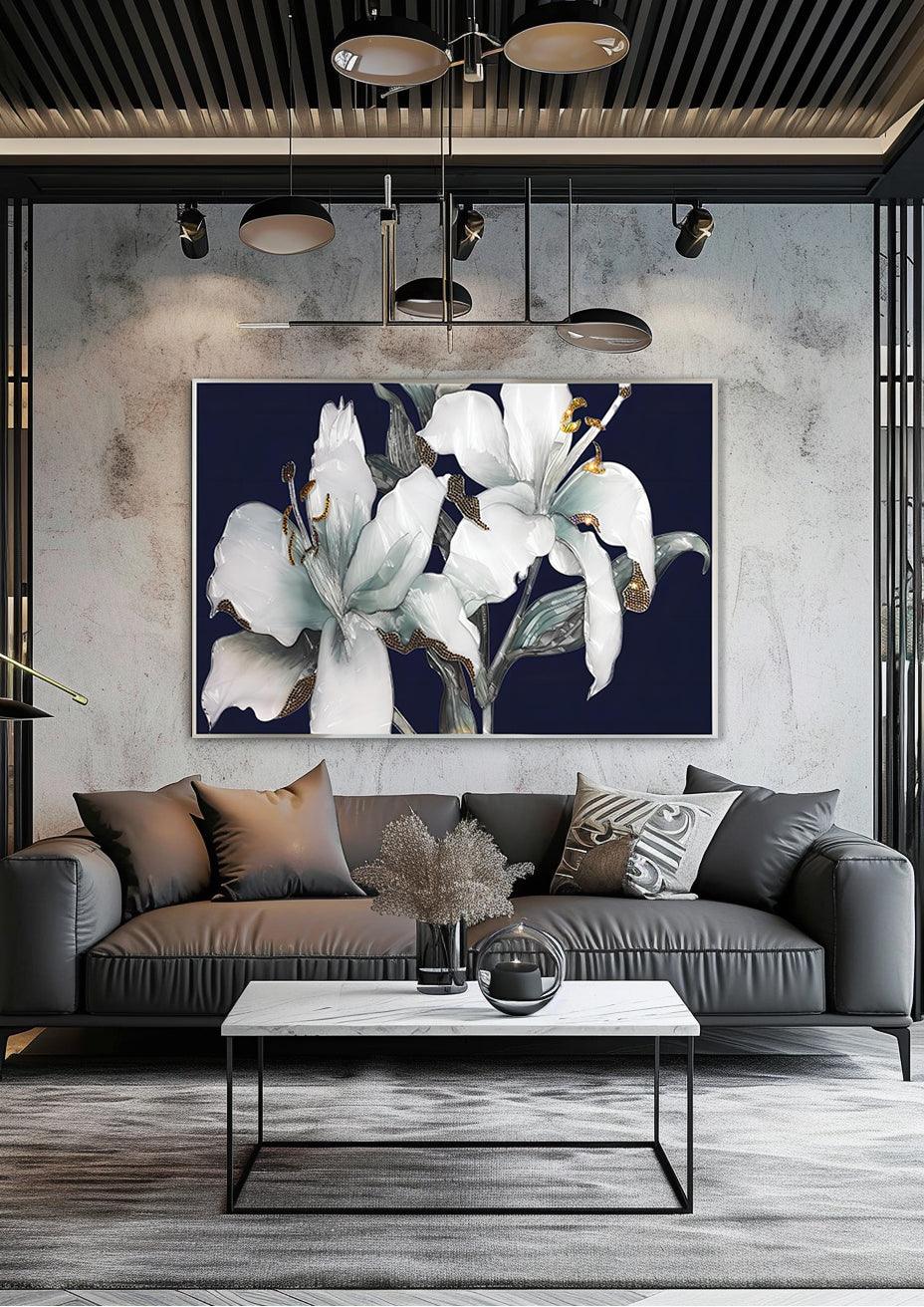 Enamel Art Decorative Painting,Handmade，Wall Art, Modern Style， Decorative painting Scandinavian floral enamel Dining room，Living room