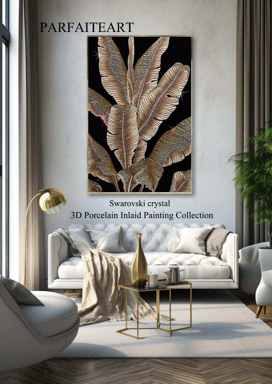 3D Diamond painting，Handmade painting，Wall Art, Art Nouveau fashion，Art deco for walls ，Swarovski Crystal， Crystal glass，3d flower painting，Modern art deco living room