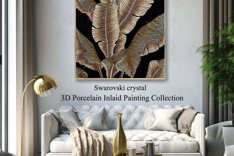 3D Diamond painting，Handmade painting，Wall Art, Art Nouveau fashion，Art deco for walls ，Swarovski Crystal， Crystal glass，3d flower painting，Modern art deco living room