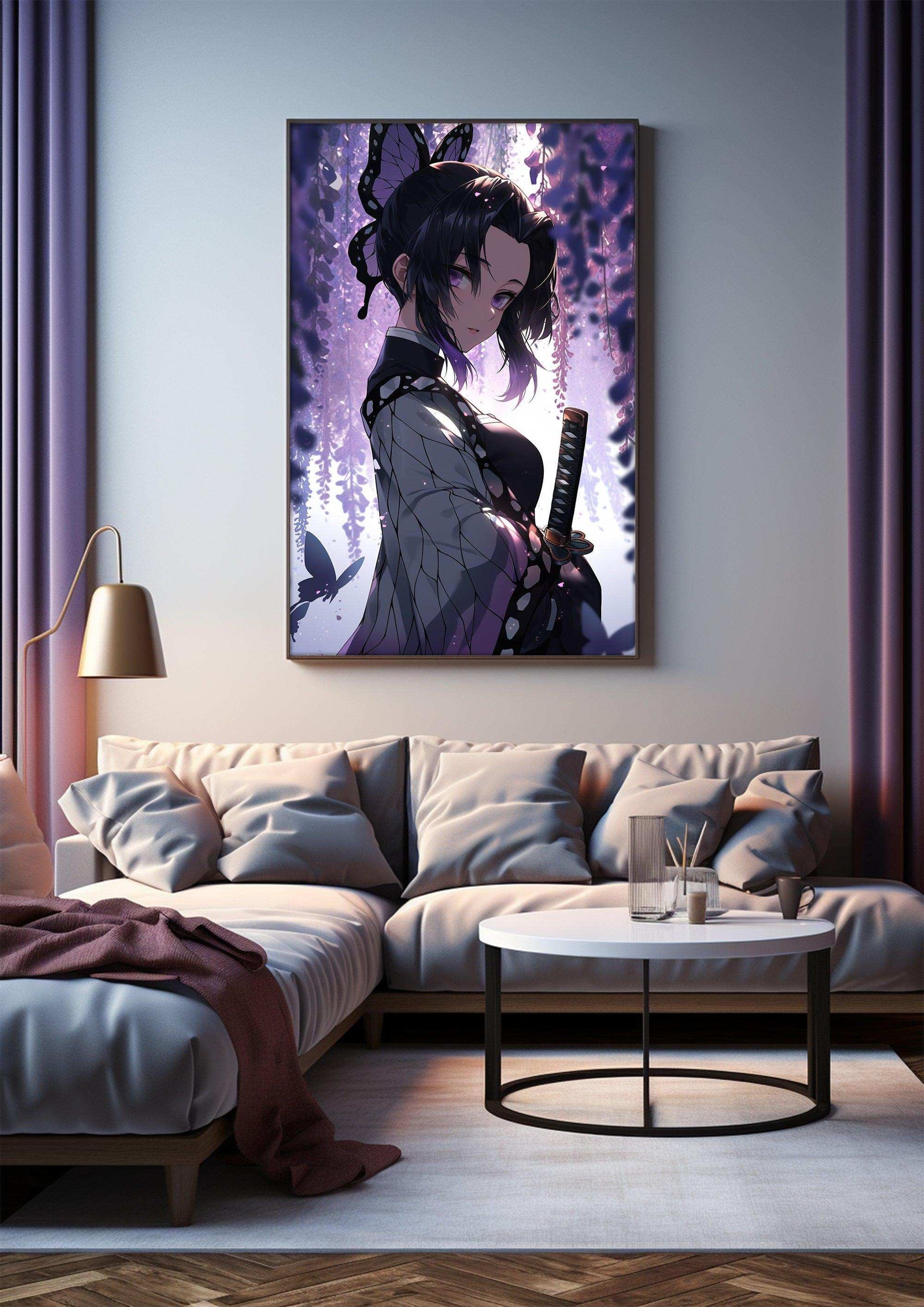 Anime Epic - Demon Slayer Character Concept - Dynamic Wall Art and Digital Wallpaper - Industrial Art Deco Gaming Room Decor